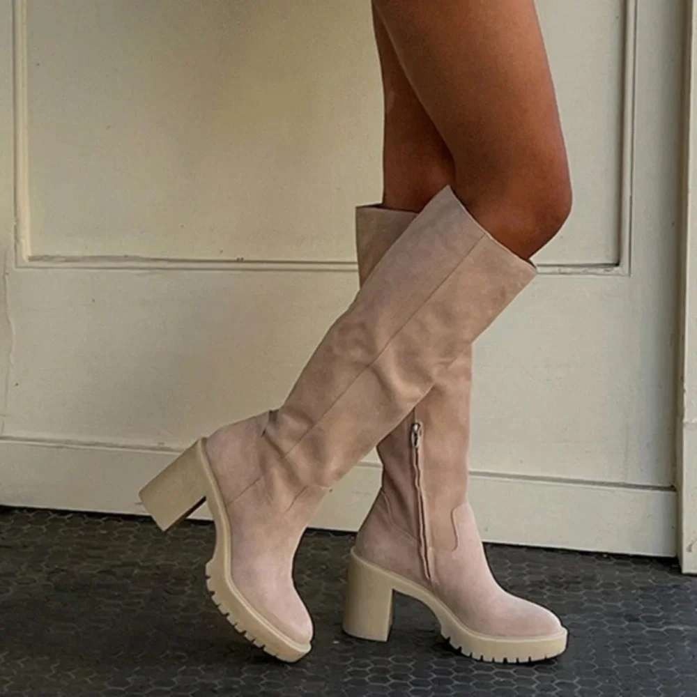 Dolce Vita Corry H2O Tall Boots Womens Dune Suede 9.5